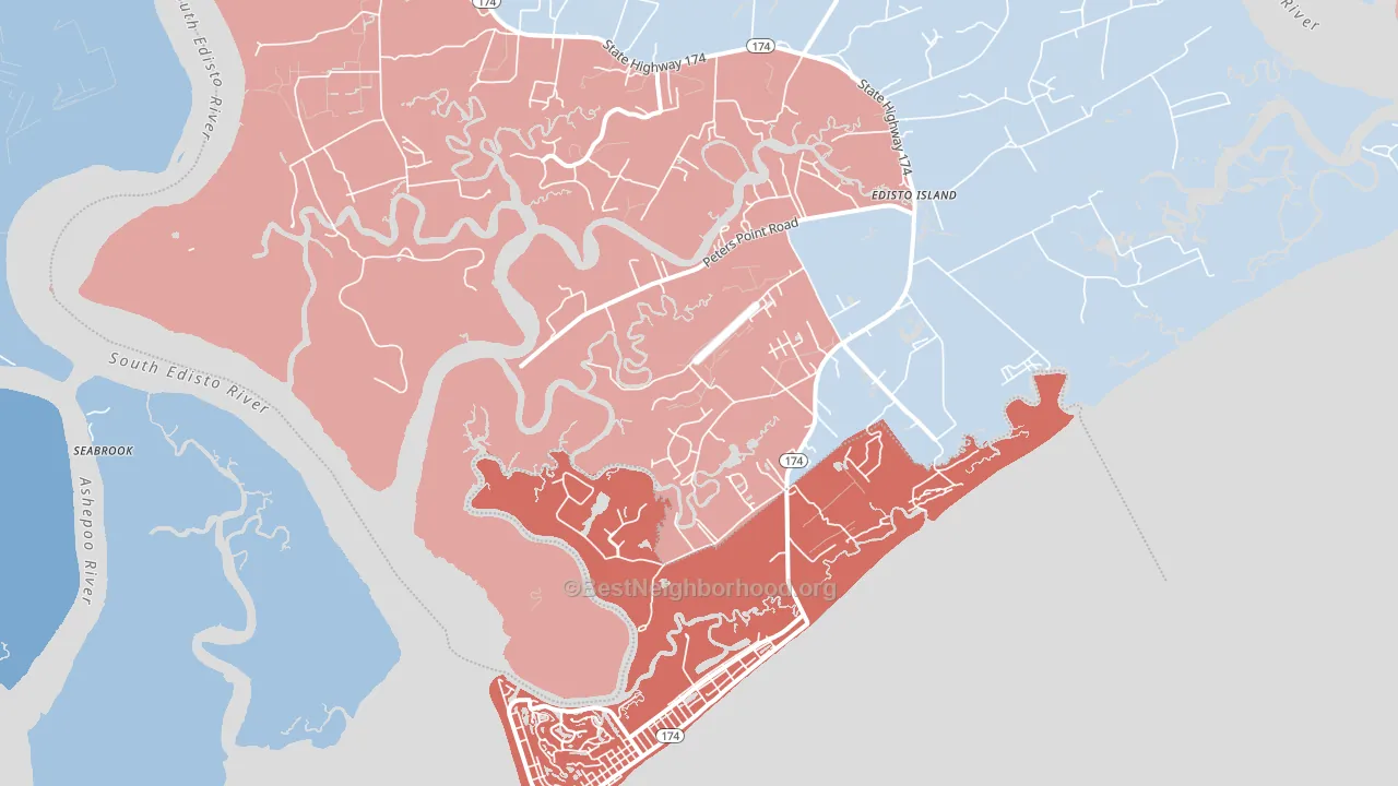 29438, SC block-group political-lean map