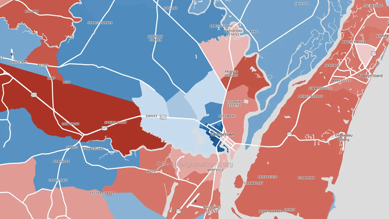 29440, SC block-group political-lean map