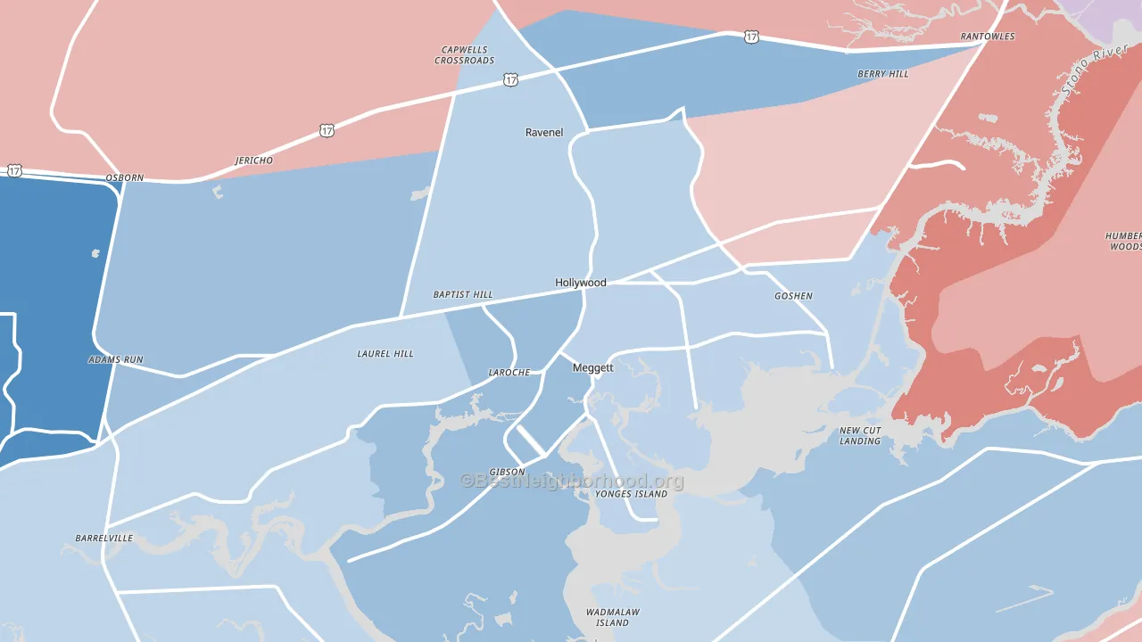 29449, SC block-group political-lean map