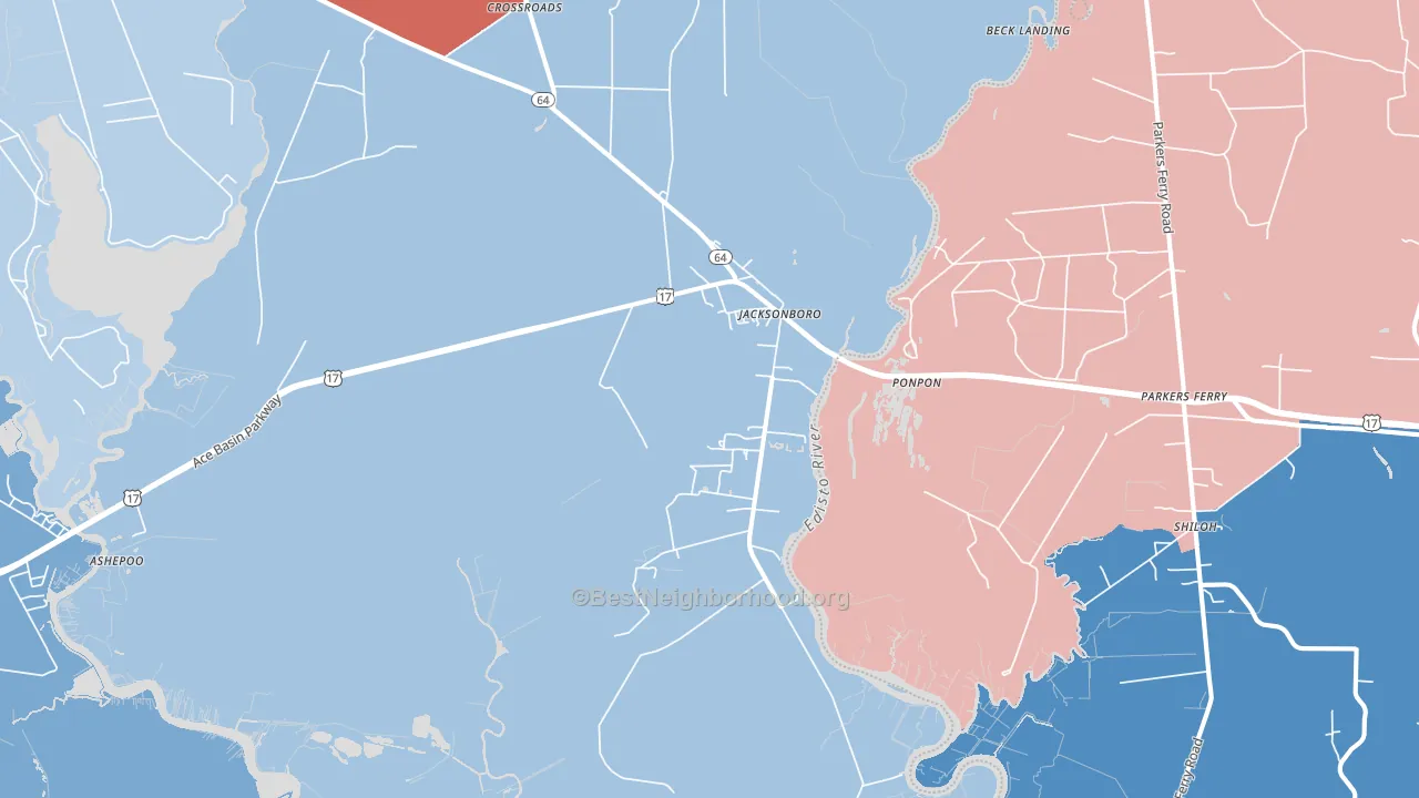 29452, SC block-group political-lean map