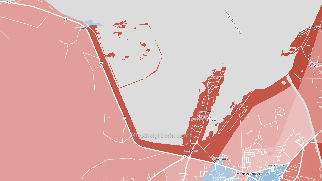 29469, SC block-group political-lean map