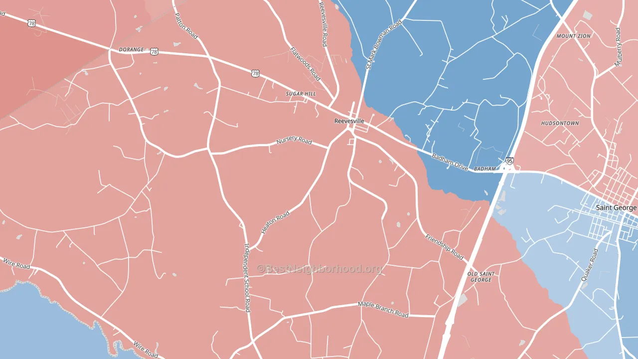 29471, SC block-group political-lean map