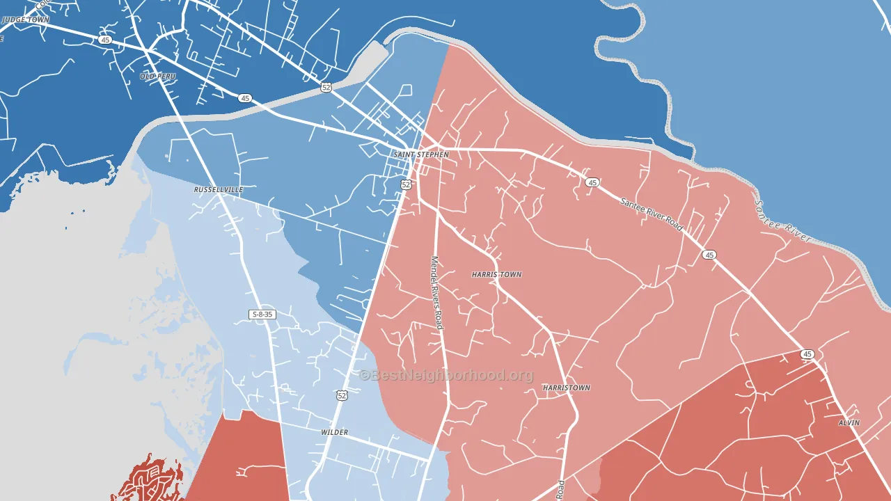 29479, SC block-group political-lean map