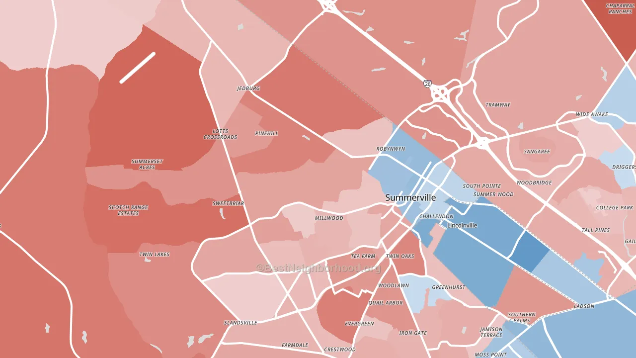 29483, SC block-group political-lean map