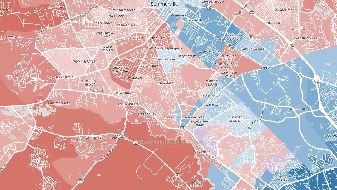 29485, SC block-group political-lean map