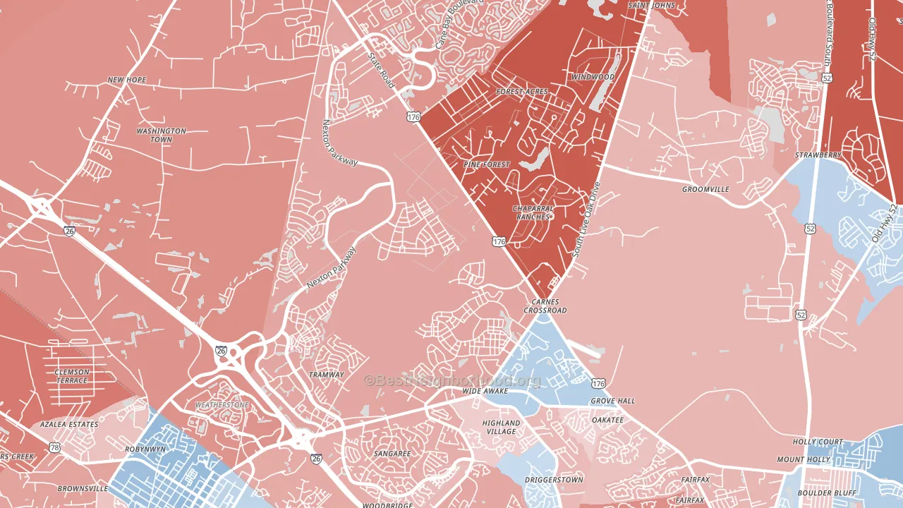 29486, SC block-group political-lean map