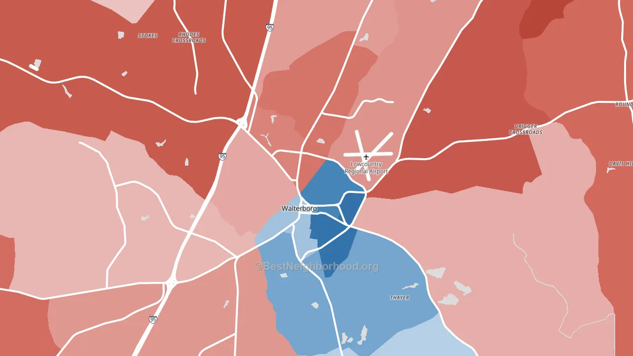 29488, SC block-group political-lean map