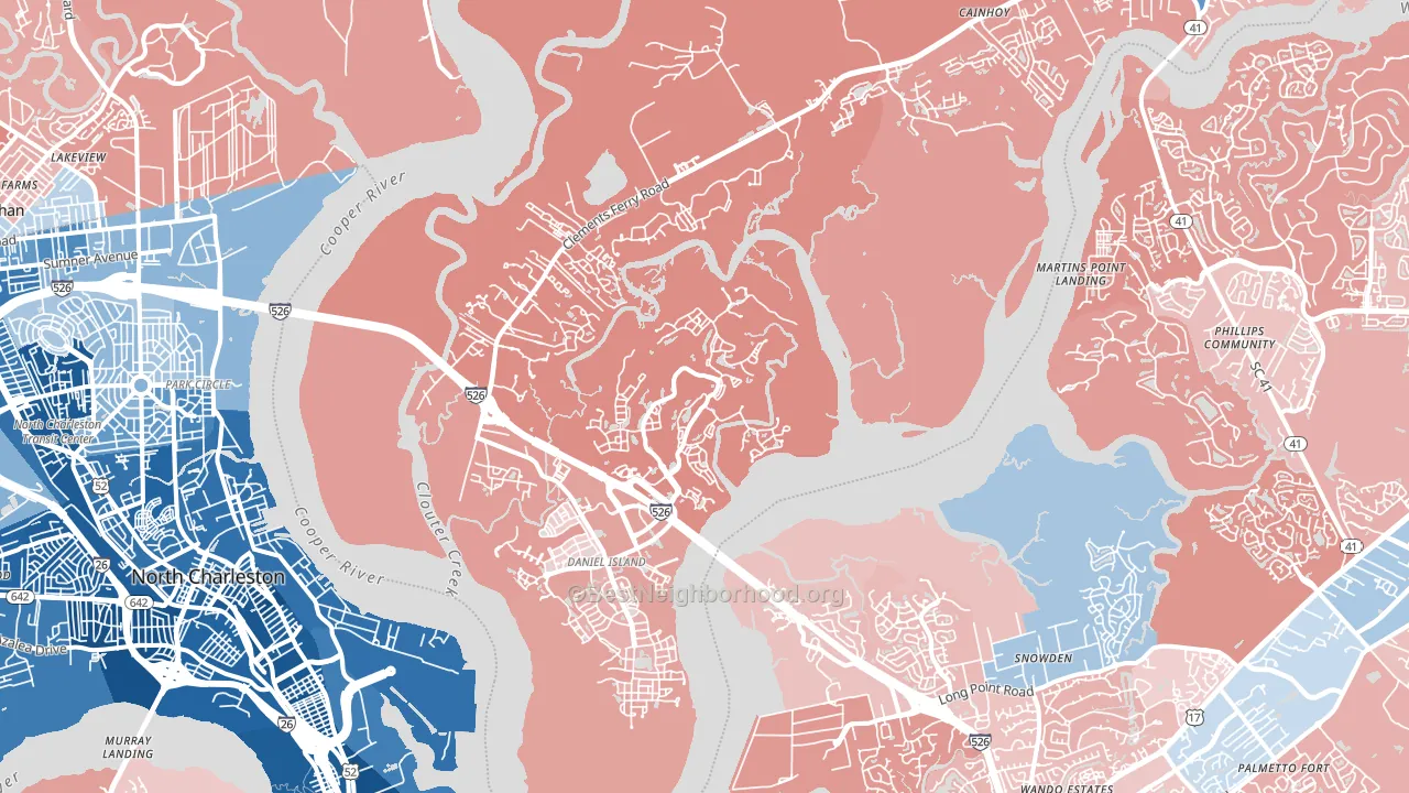 29492, SC block-group political-lean map