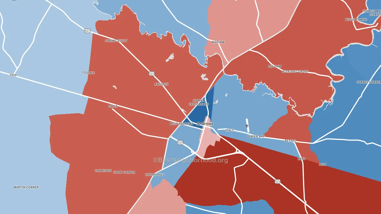 29510, SC block-group political-lean map