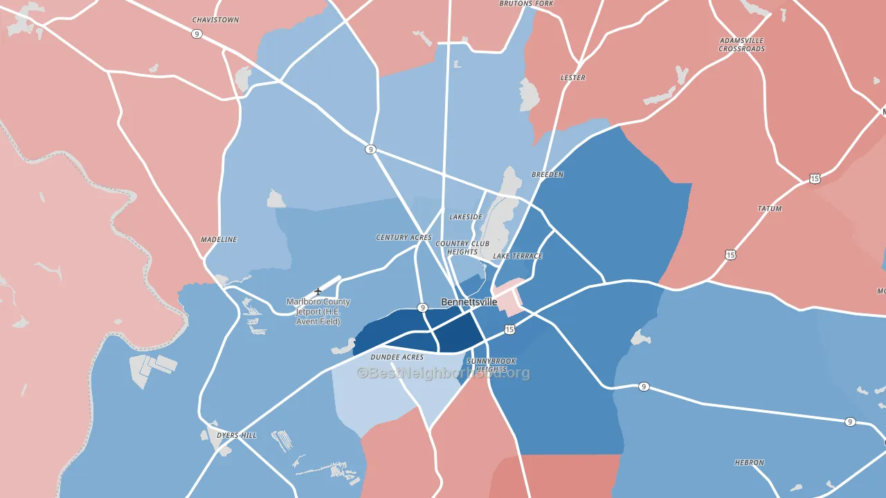 29512, SC block-group political-lean map