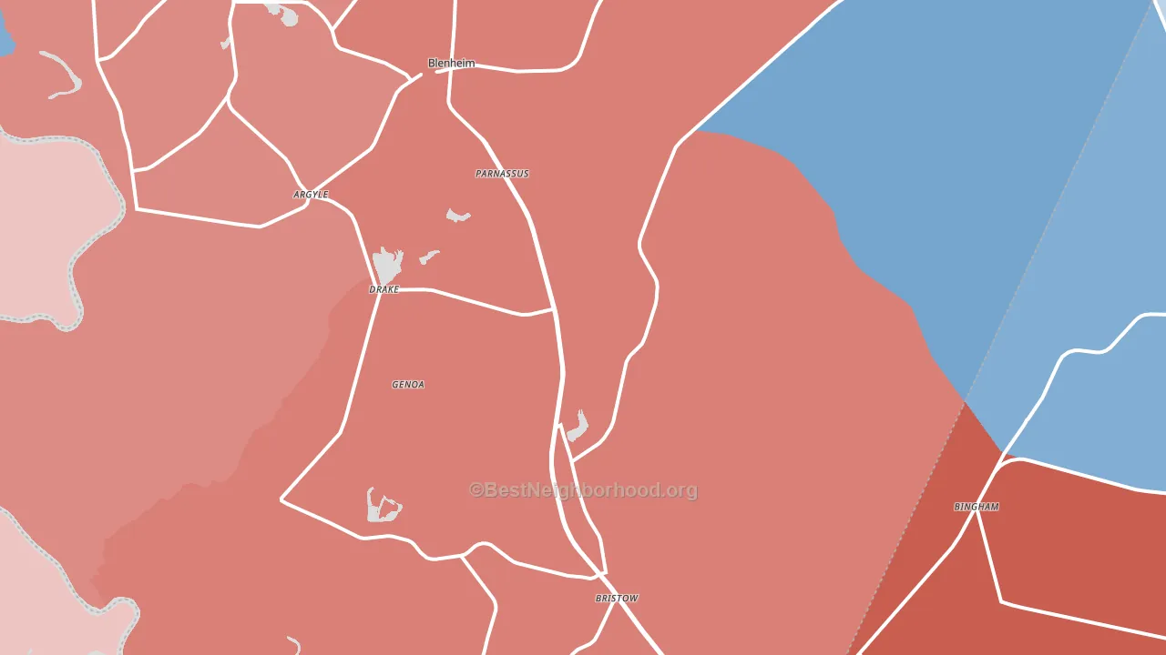 29516, SC block-group political-lean map
