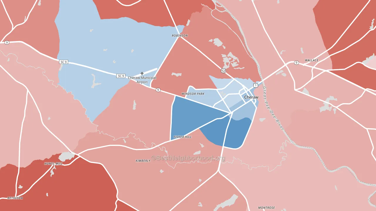 29520, SC block-group political-lean map