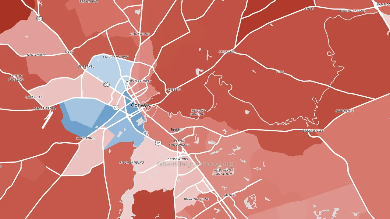 29526, SC block-group political-lean map