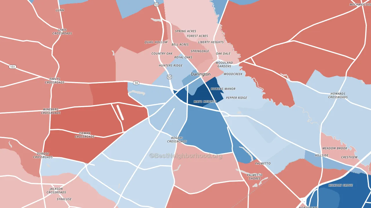 29532, SC block-group political-lean map