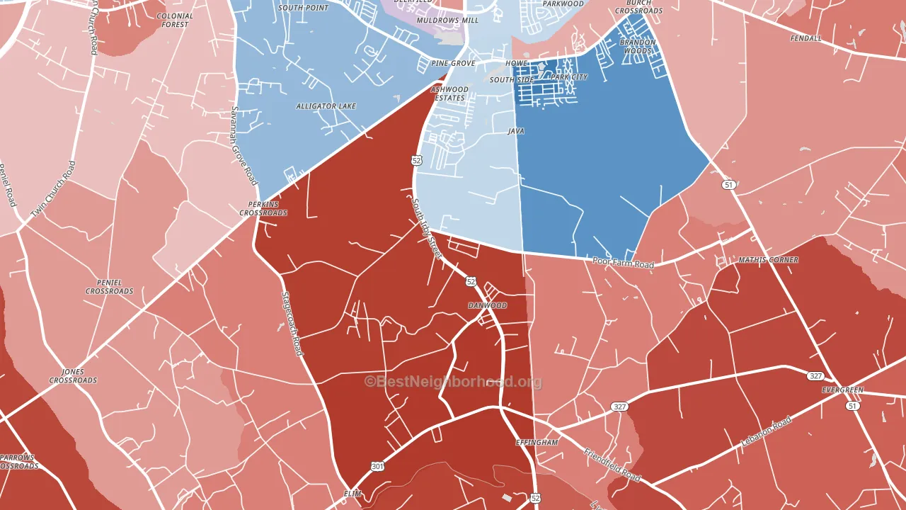 29541, SC block-group political-lean map