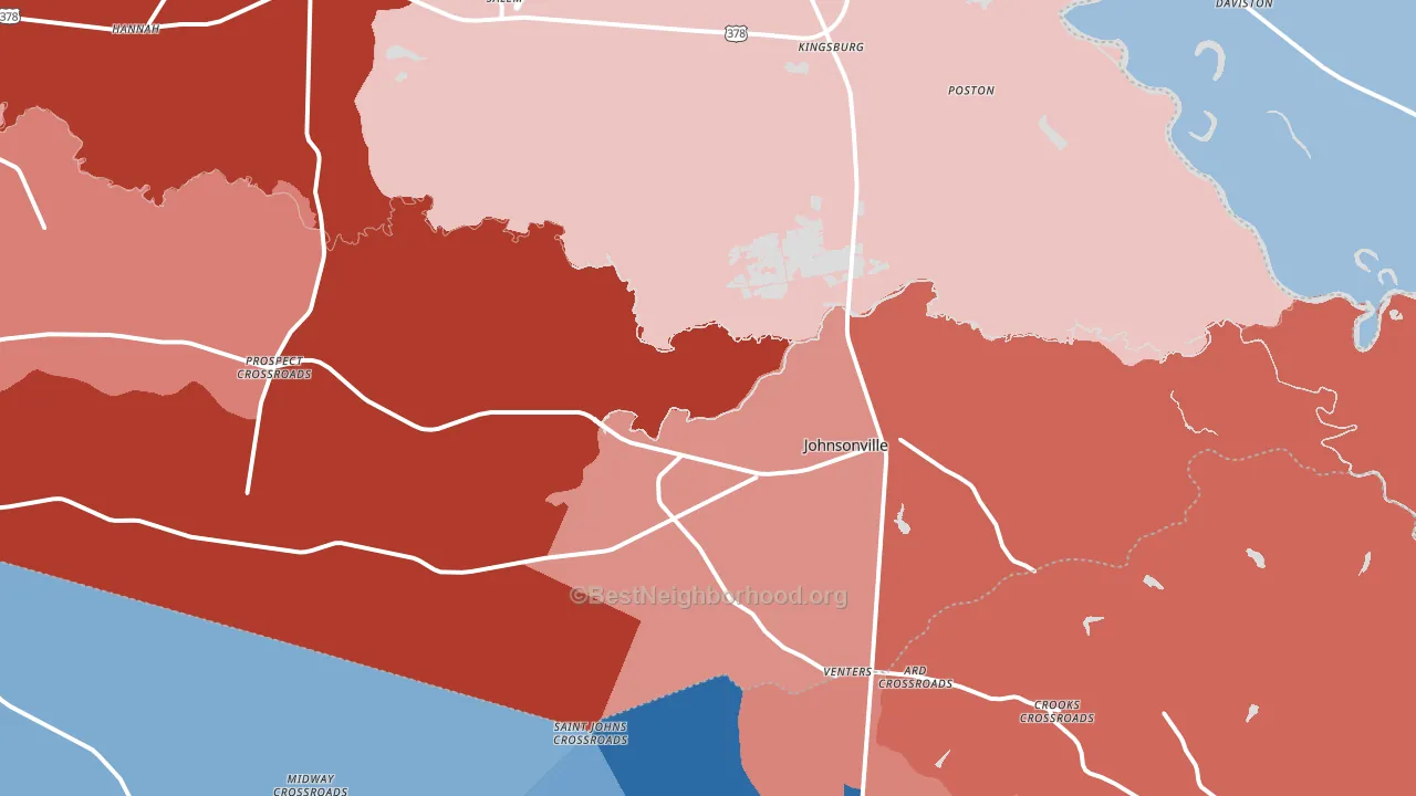 29555, SC block-group political-lean map
