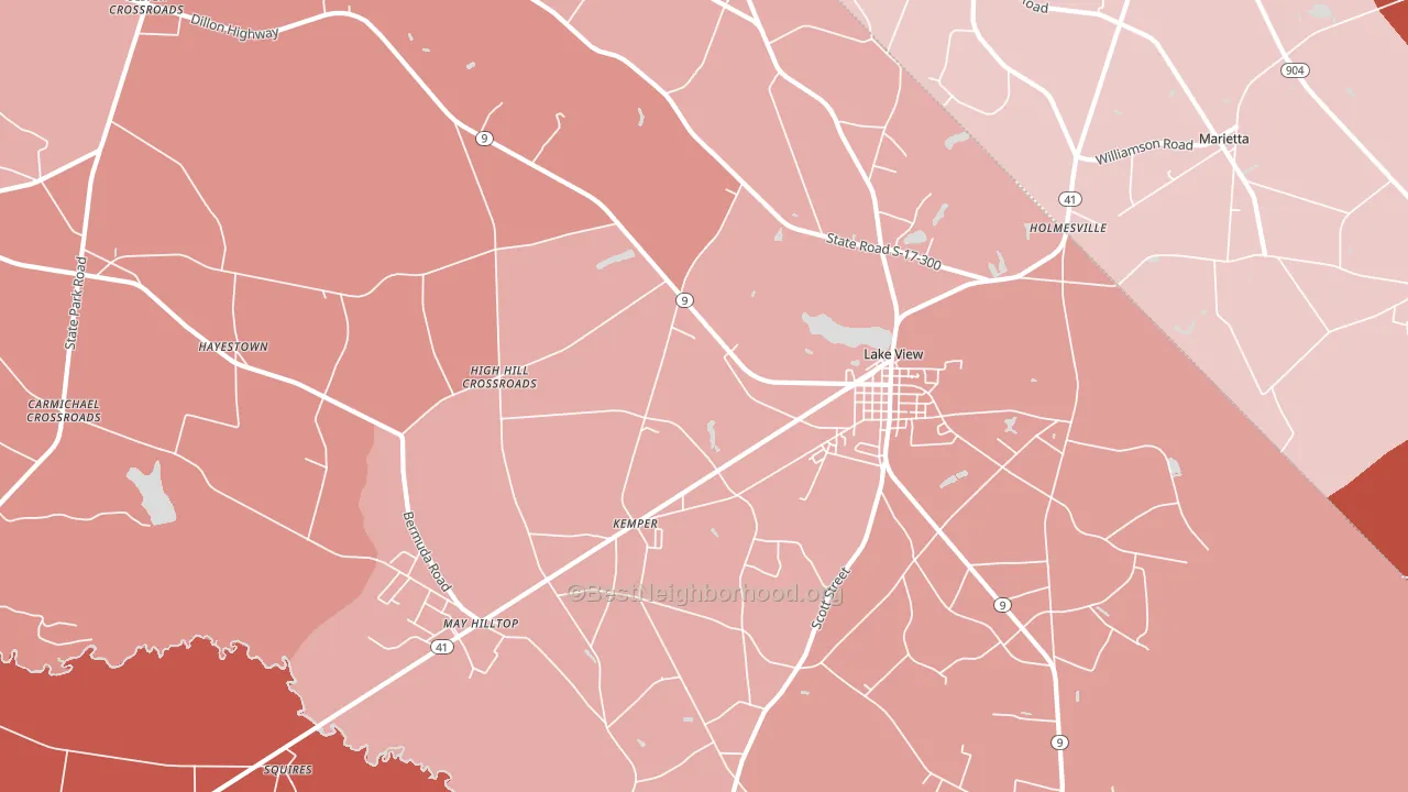 29563, SC block-group political-lean map