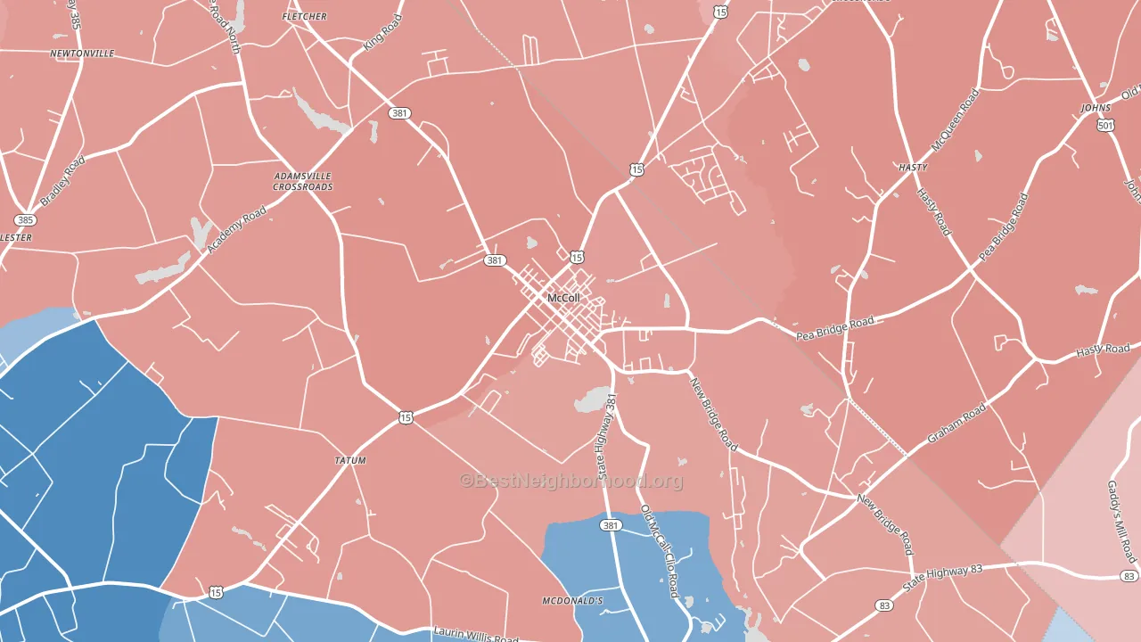29570, SC block-group political-lean map