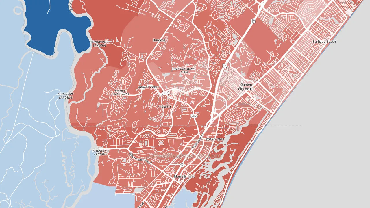 29576, SC block-group political-lean map
