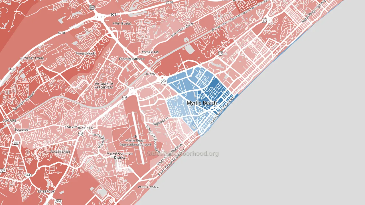 29577, SC block-group political-lean map