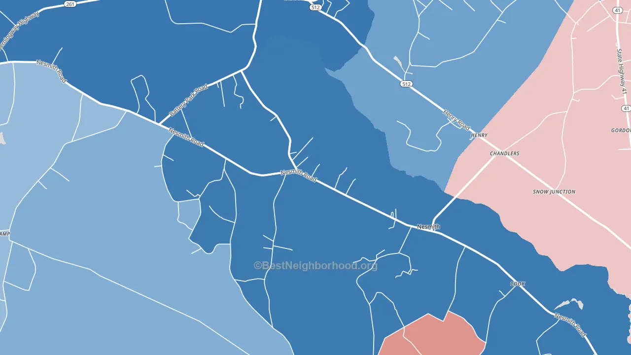 29580, SC block-group political-lean map