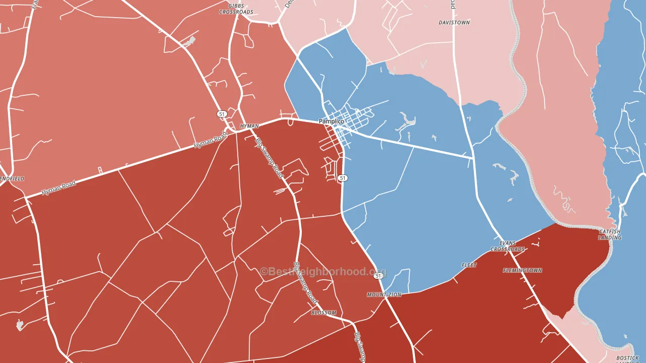 29583, SC block-group political-lean map