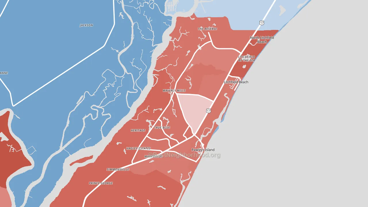 29585, SC block-group political-lean map