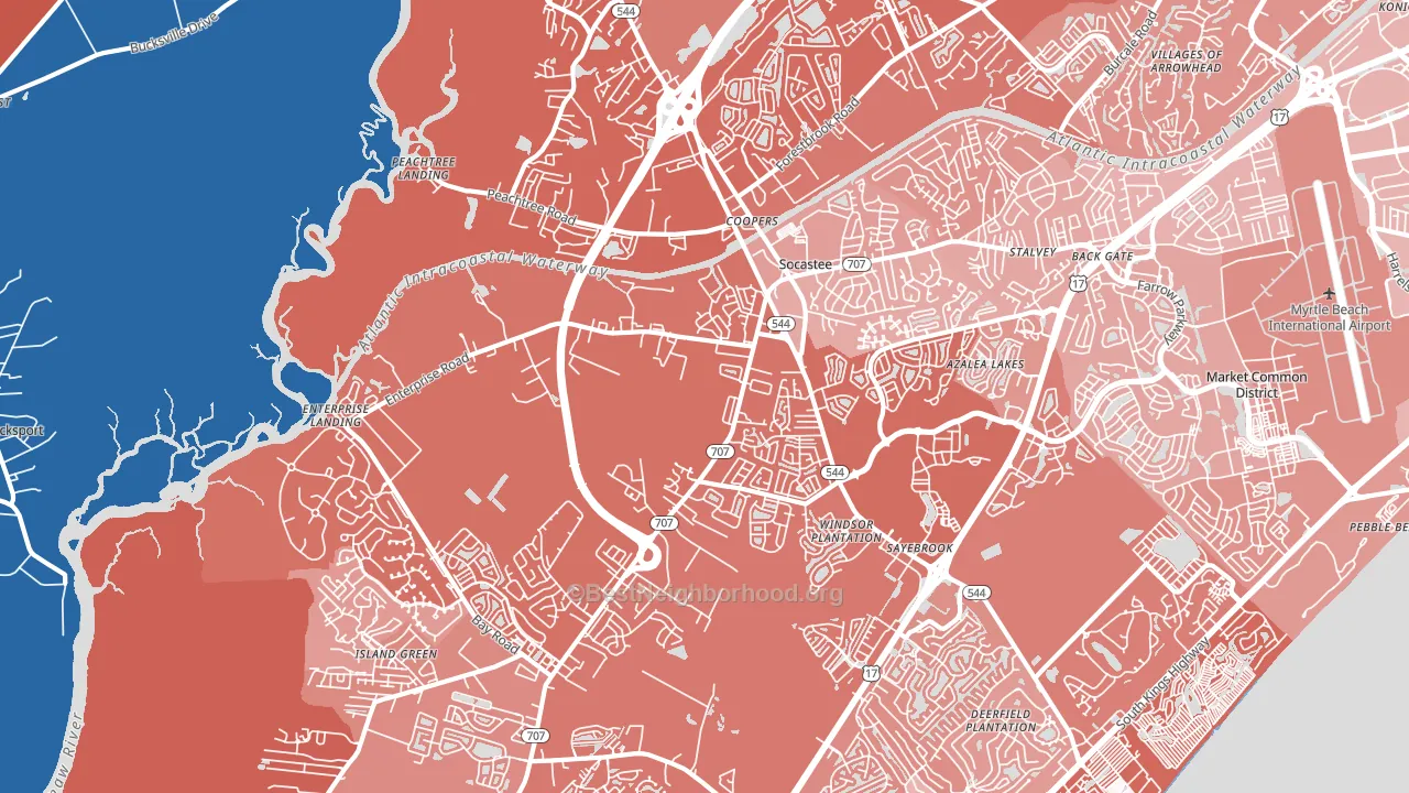 29588, SC block-group political-lean map