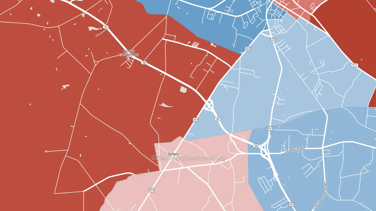 29592, SC block-group political-lean map