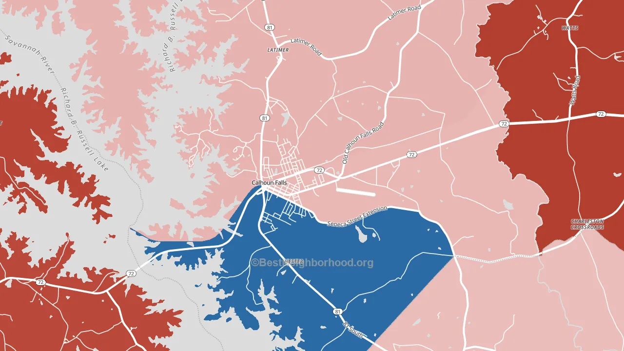 29628, SC block-group political-lean map