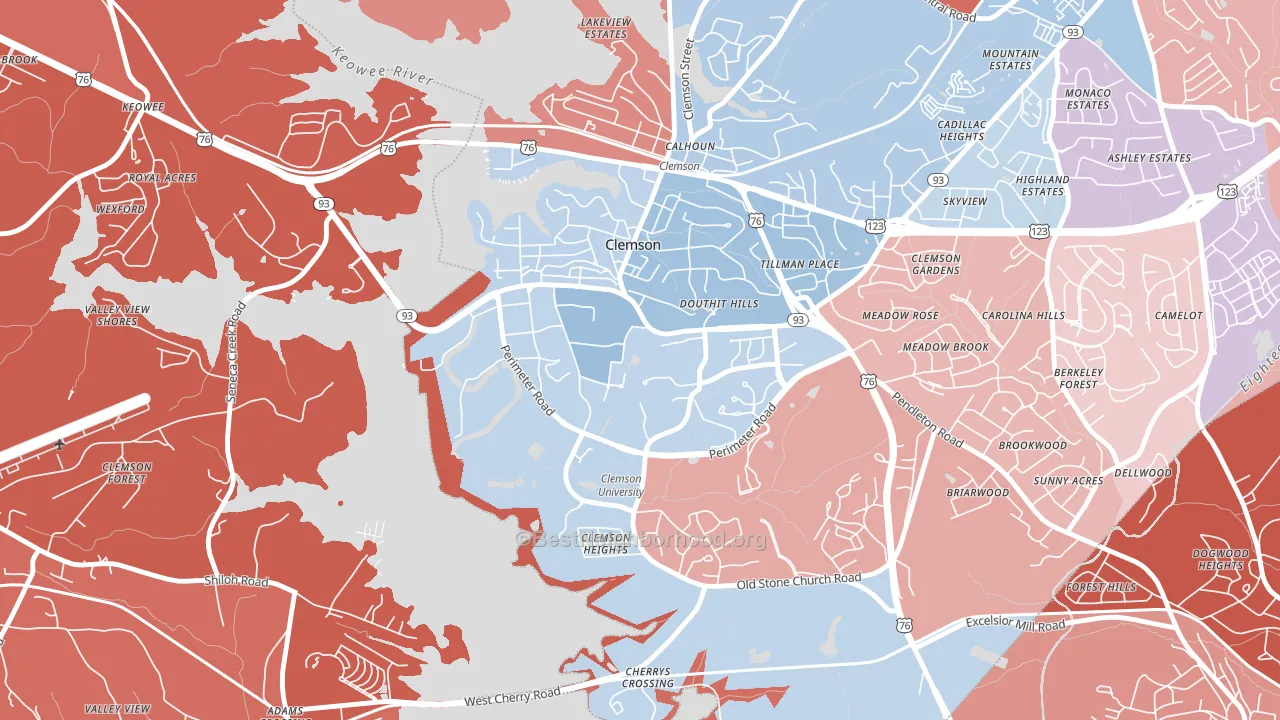 29634, SC block-group political-lean map
