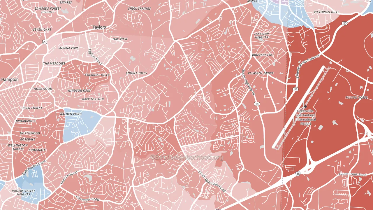 29650, SC block-group political-lean map