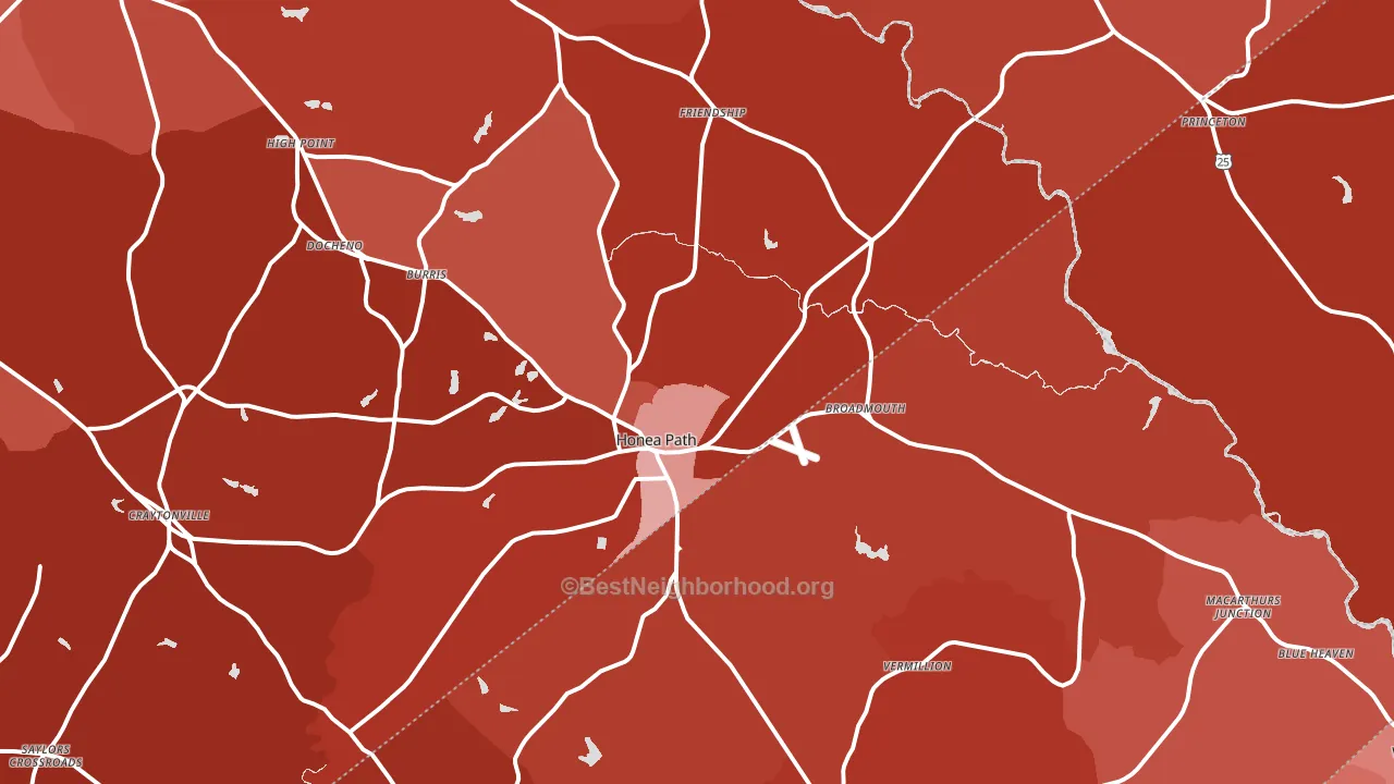 29654, SC block-group political-lean map