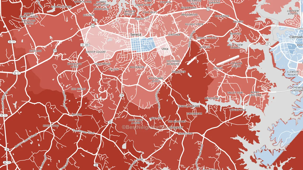 29678, SC block-group political-lean map