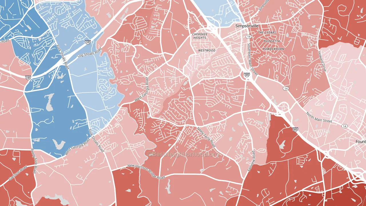29680, SC block-group political-lean map