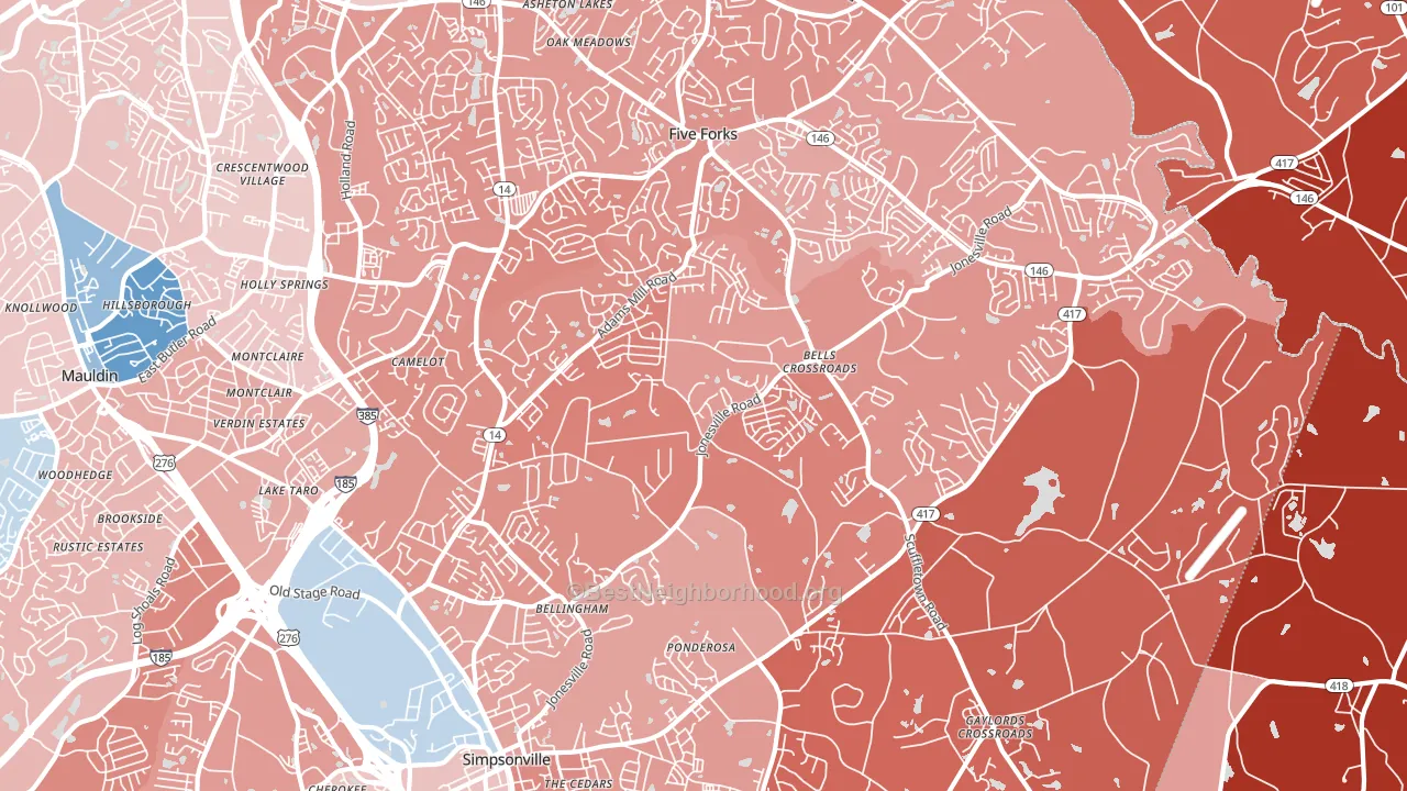 29681, SC block-group political-lean map