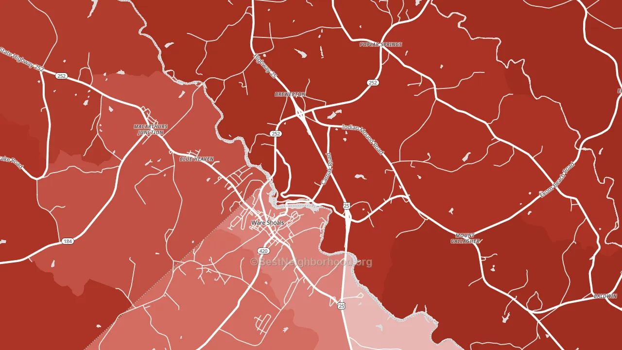 29692, SC block-group political-lean map
