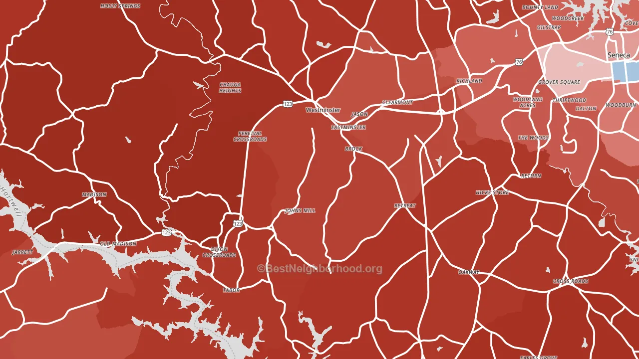 29693, SC block-group political-lean map