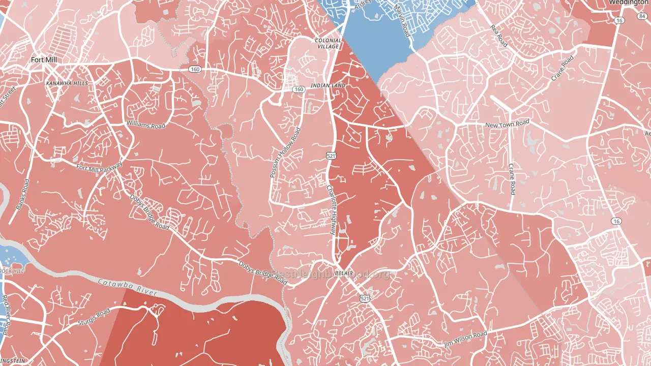 29707, SC block-group political-lean map