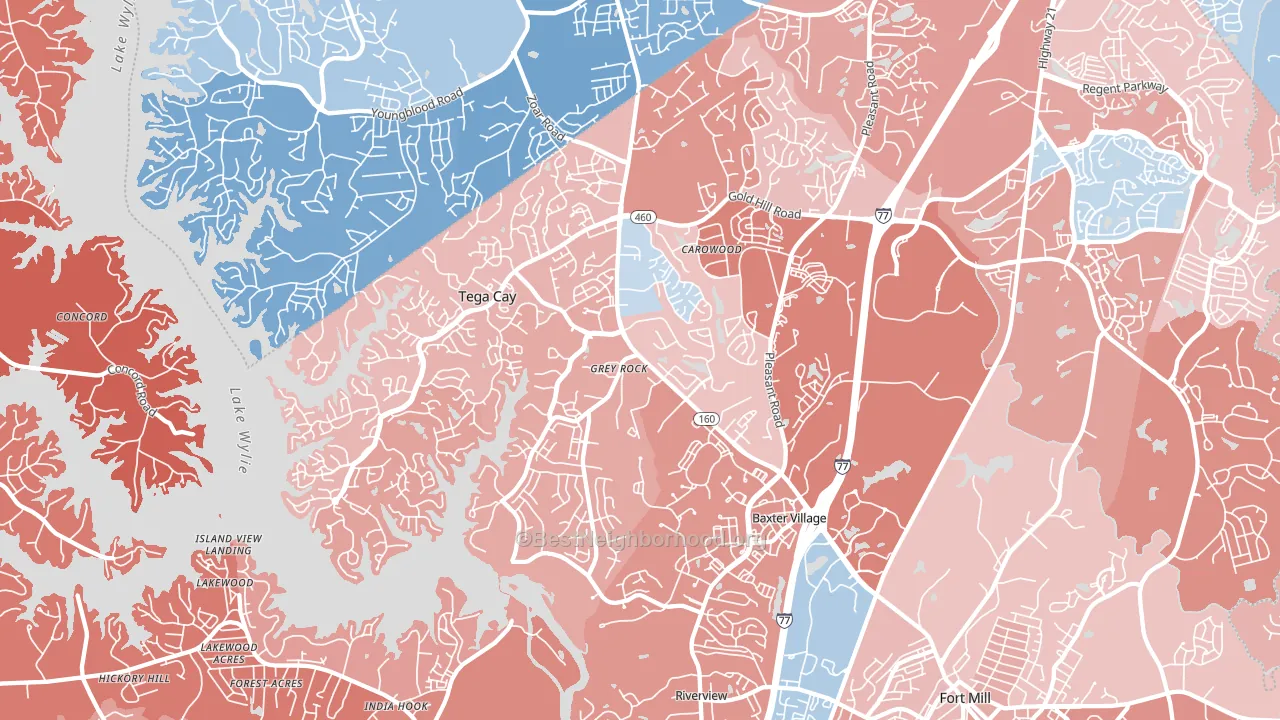 29708, SC block-group political-lean map