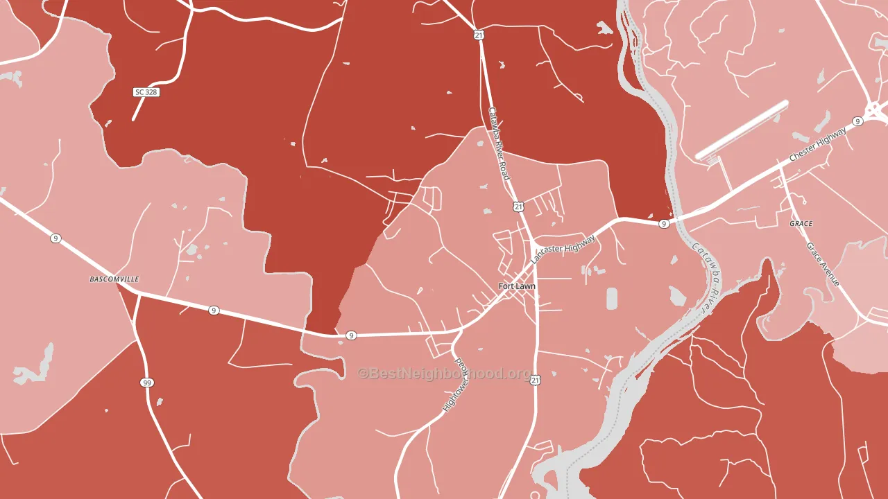 29714, SC block-group political-lean map