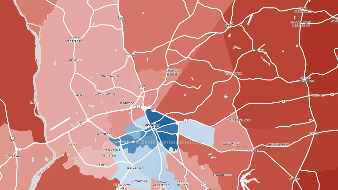 29720, SC block-group political-lean map