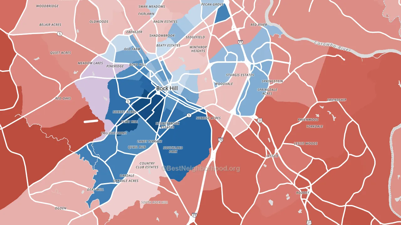 29730, SC block-group political-lean map
