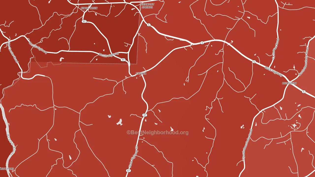 29743, SC block-group political-lean map