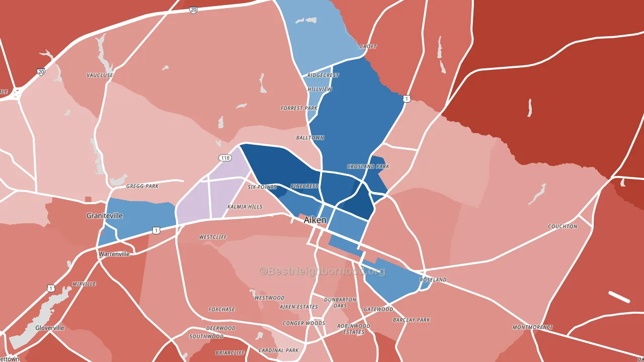 29801, SC block-group political-lean map