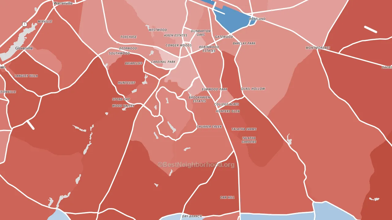 29803, SC block-group political-lean map