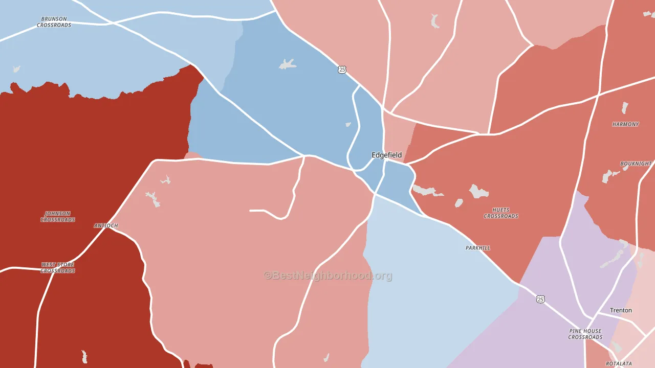 29824, SC block-group political-lean map
