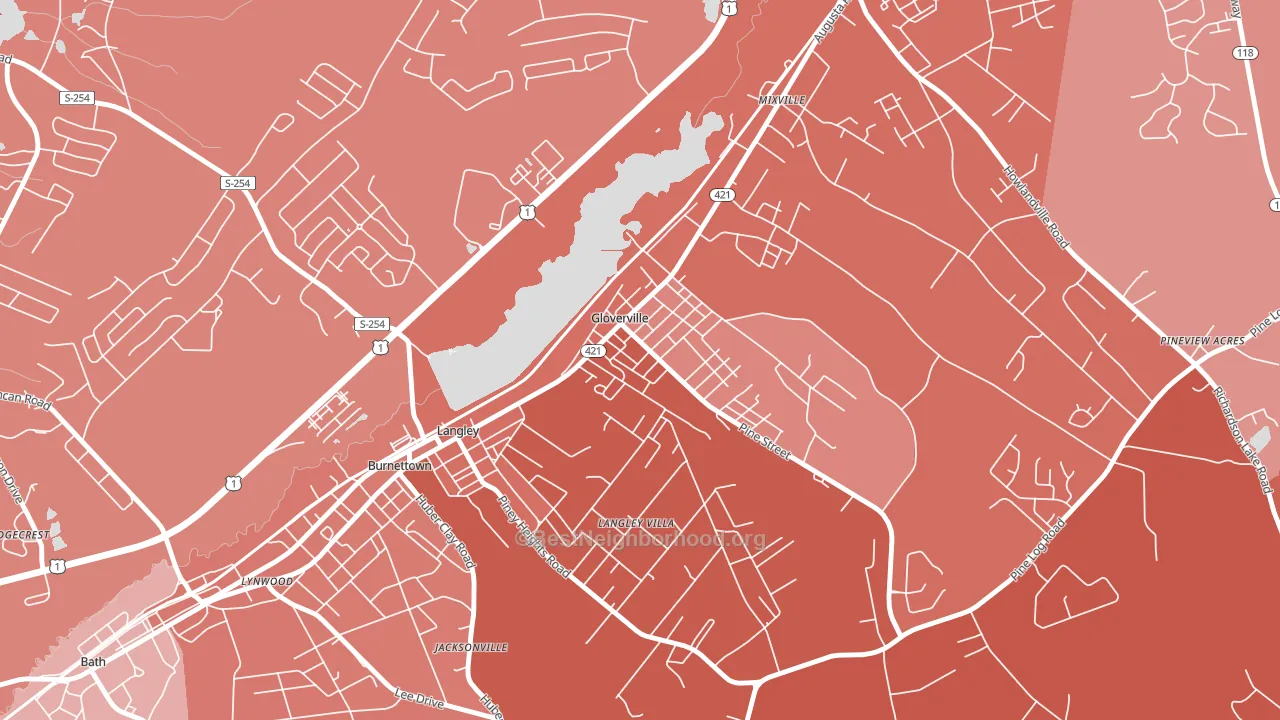 29828, SC block-group political-lean map