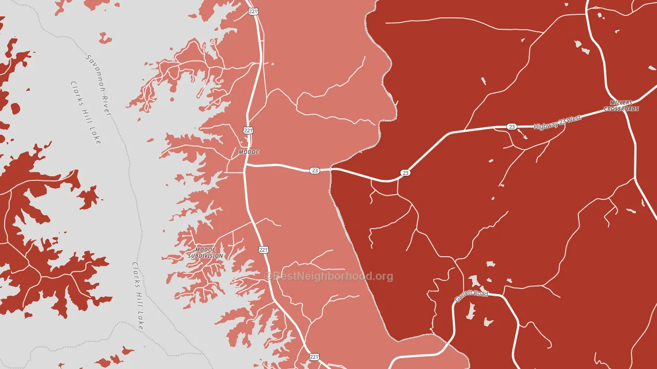 29838, SC block-group political-lean map