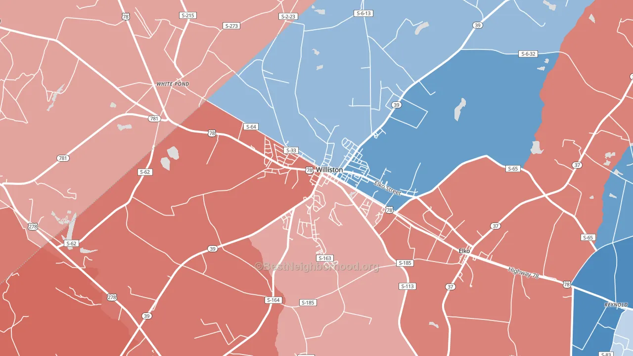 29853, SC block-group political-lean map